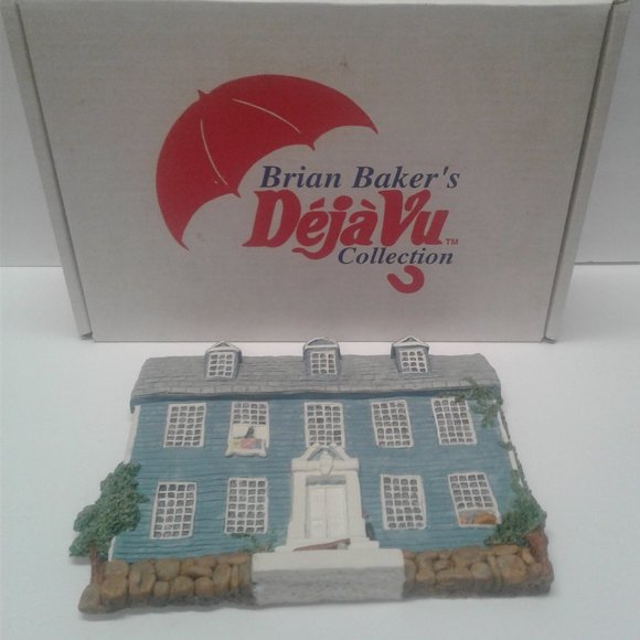 Brian Baker Deja Vu Collection 1510 Colonial House Blue Wall Decor Plaque - Picture 2 of 13